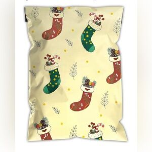 Festive Christmas Stocking Print Poly Mailers Multicolor pack of 20